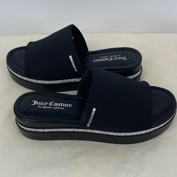 Juicy Couture Black Mules with Silver Trim WOMENS SIZE 9.5 - Picture 5 of 11